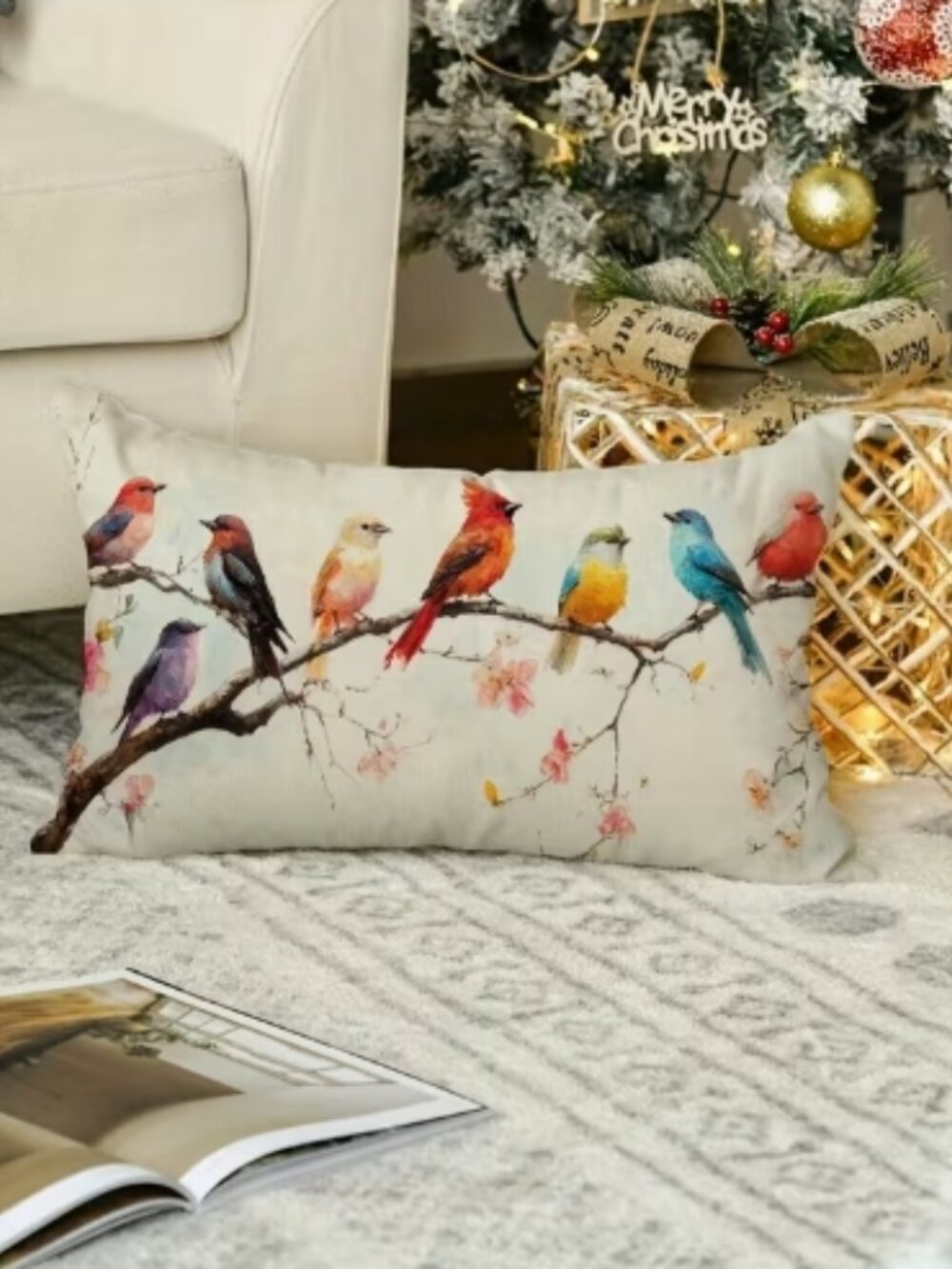 Last One! NEW Bird Pillow Cover 12 x 20
